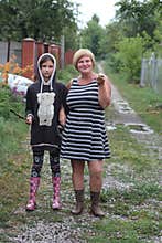 Mom and daughter spend the summer outdoors