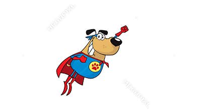 Super Hero Dog Cartoon Character Flying
