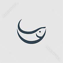 Jump fish monogram design logo inspiration