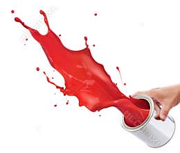 Splashing red paint