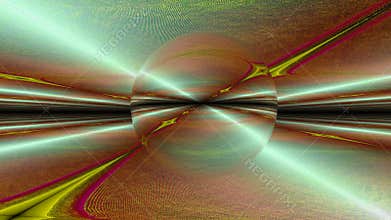 Movement of a sphere reflecting 3D computer-generated image space, computer graphics, mirror