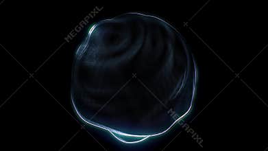 Sci-fi neon glowing sphere with grainy despersion effect