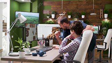 Two architects are working in creative agency