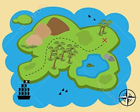 Cartoon treasure map