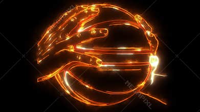 Basketball ball video laser animation
