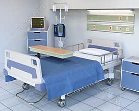 Hospital Room, Bed, Medical, Healthcare, Equipment