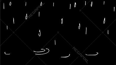 Raindrops Dropping on Water Drawing 2D Animation
