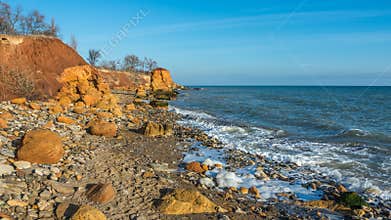 Yellow stones and blue sky