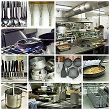 Hotel kitchen collage