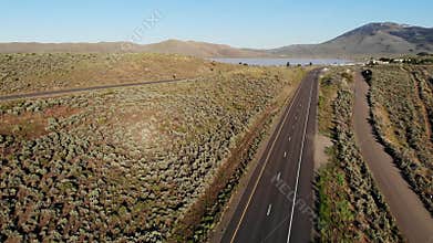 Highway 395 in rural California and Nevada, USA