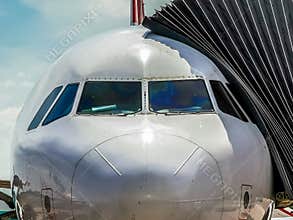 Nose of airliner