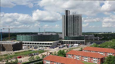 Aerial view of Herlev Hospital, Denmark