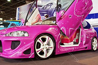 Pink tuned car
