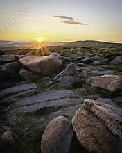 Sunset scene in Peak District,UK