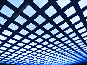 Steel square pattern details Blue light Transparency Technology Background texture