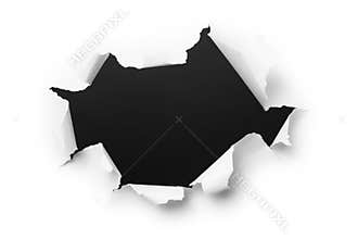 Dark hole in white paper