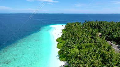 Aerial view with drone of an tropical exotic island paradise