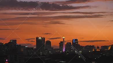 The capital of Indonesia Jakarta during sunset.