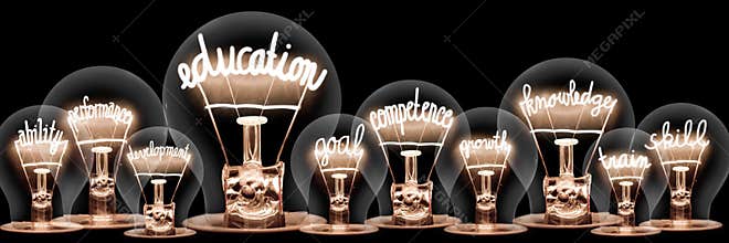 Light Bulbs with Education Concept