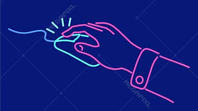 Mouse Click Neon Sign 2D Animation