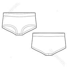 Girls lingerie underwear. Lady underpants. Female white knickers.