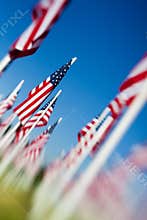 Memorial Day USA flags arrangement