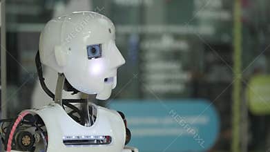 Talking humanoid android robot
