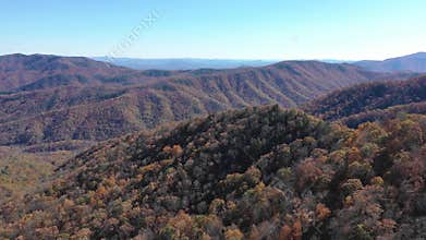 Aerial footage of Fall Peak in Western North Carolina Mountains in 4K