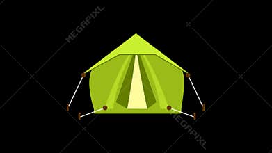 Camping Tent Travel Adventure icon Line Drawing Animation Transparent Vector Motion Graphics Loop