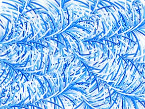 Abstract background with blue branches of fir-tree. Vector illustration