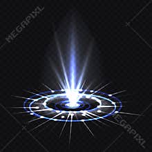 Hologram blue ray or ufo portal, magic beam