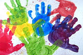 Kids hand paint