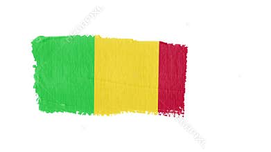 Mali flag painted with a brush stroke