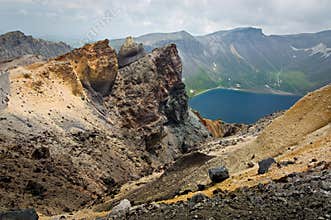 Volcanic rocky mountains, wild landscape