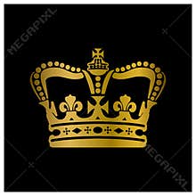 Gold Vector Ilustration Vintage Heraldic Element