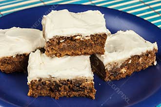 Mom`s homemade frosted raisin spice bar