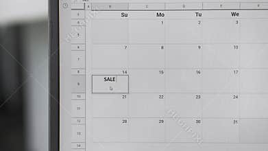 Writing SALE on 14th on calendar to remember this date.