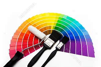 A fan of colour swatch samples