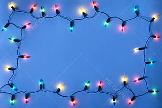 Christmas lights frame