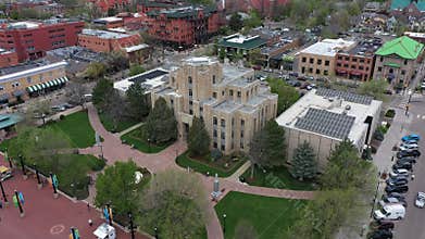 Aerial view of Boulder downtown Colorado