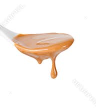 Drip of caramel sauce