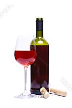 Bottle and glass of red wine