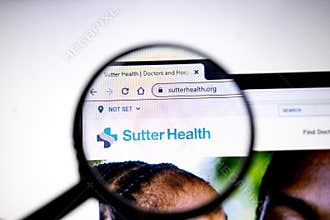 Los Angeles, California, USA - 25 January 2020: Sutter Health website page. Sutterhealth.org logo on display screen, Illustrative