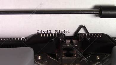 The words `Civil Rights 101 ` being typed on a typewriter