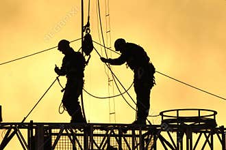 Silhouettte workers 01