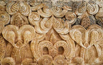 Detailed floral design wood carvings