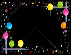 Colorful Balloons border / Party frame