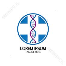 Health Cross DNA logo icon design template