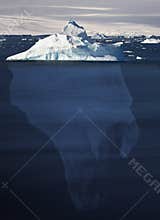 Iceberg showing 90 percent underwater - Antarctica