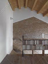 close up of wooden bookcase